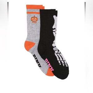 Victorias Secret Pink Halloween 2 pack Crew Socks